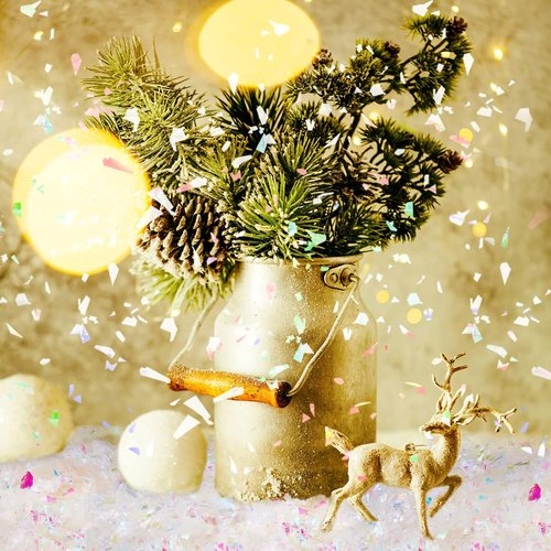 Kasyat Fake Snow Powder - Christmas Twinkles Decoration Filler | 600g White & AB Color