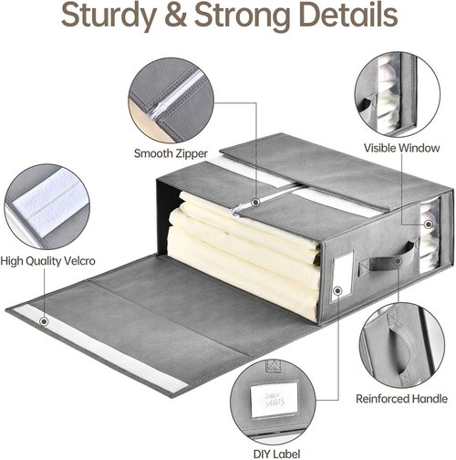 Bed Sheet Organizers by [Brand Name] - 8 Pack Foldable Linen Closet Storage Solutions