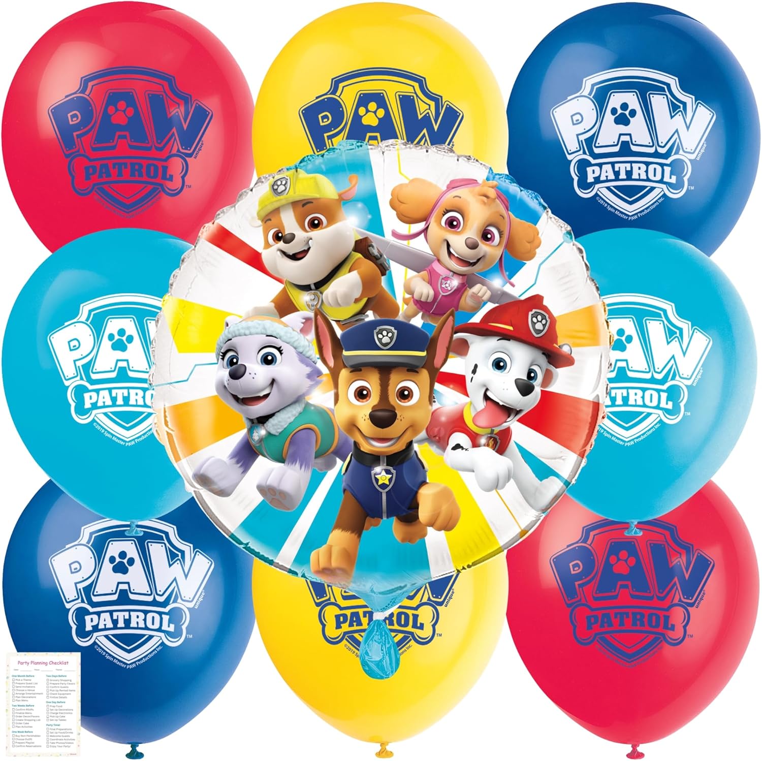 Paw Patrol Balloons - 8 Latex & 1 Foil Balloon Bundle | Perfect for Chase & Skye Birthday Party Decorations