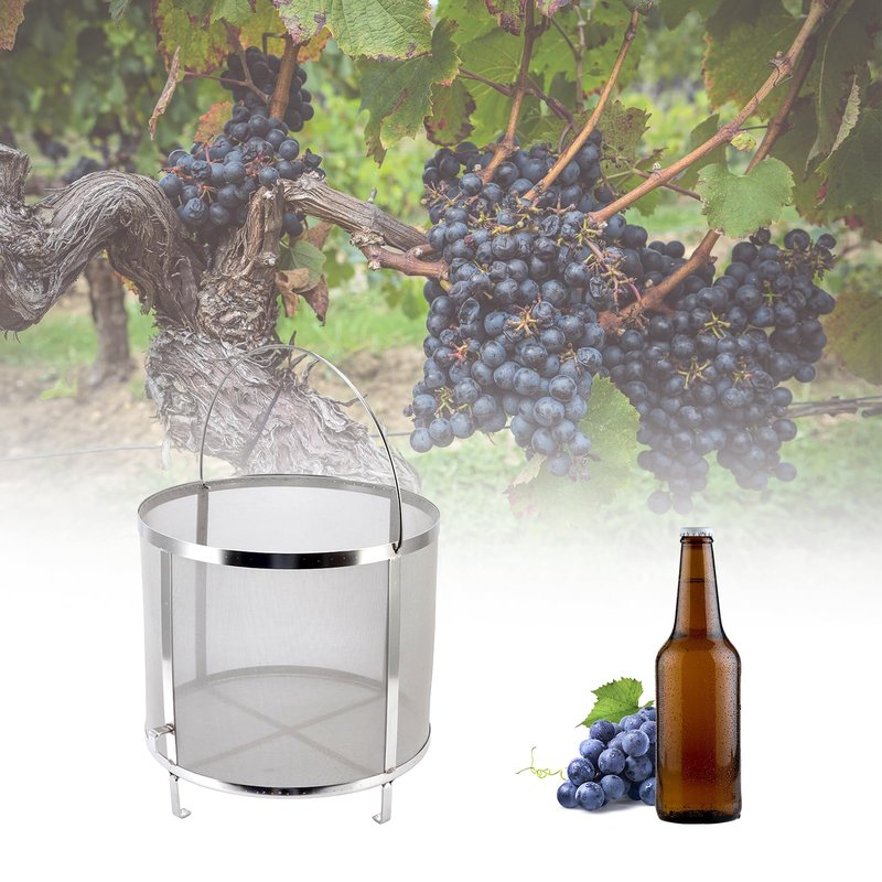 Topyond Hop Filter, 11.8" x 11.4" Stainless Steel Brewing Hop Strainer with Stand, Beer Hop Filter for Homemade Beer and Wine, Fine Mesh Filter for Brewing Equipment (11.8x11.4inch)