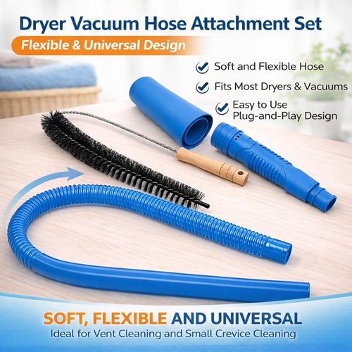 Dryer Vent Cleaner Kit - 3-Piece Vacuum Attachment Set for All Vacuum Cleaners