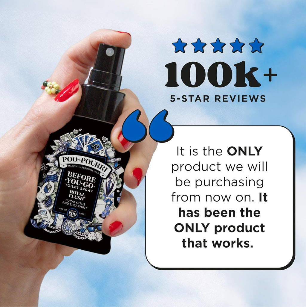 Poo-Pourri Before-You-Go Toilet Spray - Royal Flush, 2 Fl Oz | Eucalyptus & Spearmint Scent