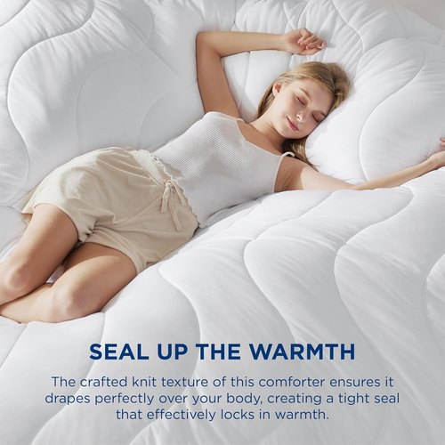 Bedsure Queen Duvet Insert - Ultra Soft Lightweight Down Alternative Comforter, Machine Washable White, 88x88 Inches