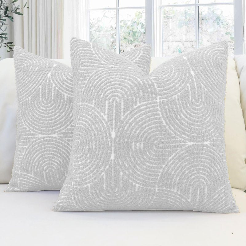 TWIZEL Throw Pillow Covers 20X20 Set of 2, Boho Farmhouse Cushion Cover, Cozy Soft Accent Pillowcase for Couch Sofa Bed Living Room Yellow