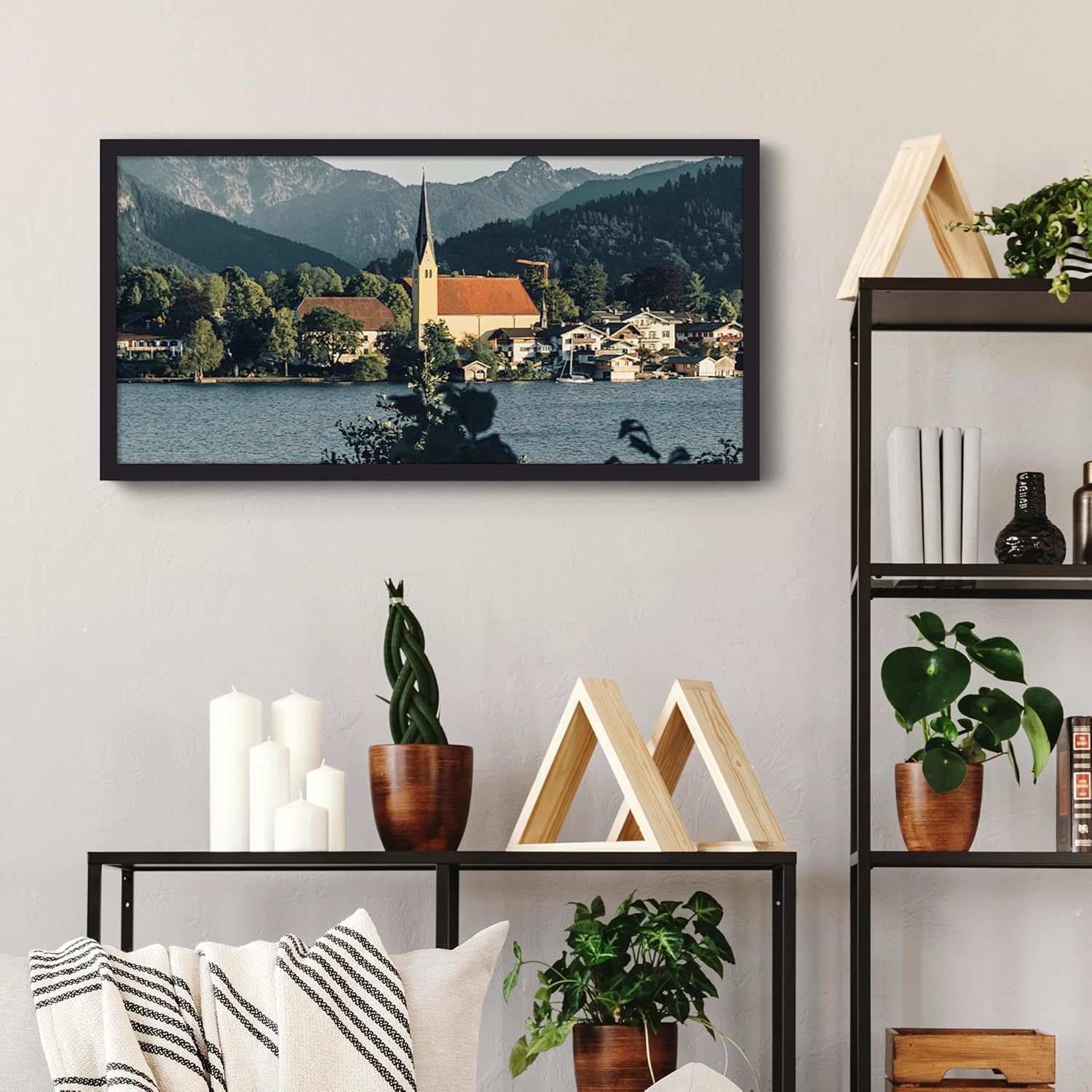 Upsimples 12x24 Picture Frame - Versatile Wall Hanging for 10x20 or 12x24 Photos - Black, 1 Pack