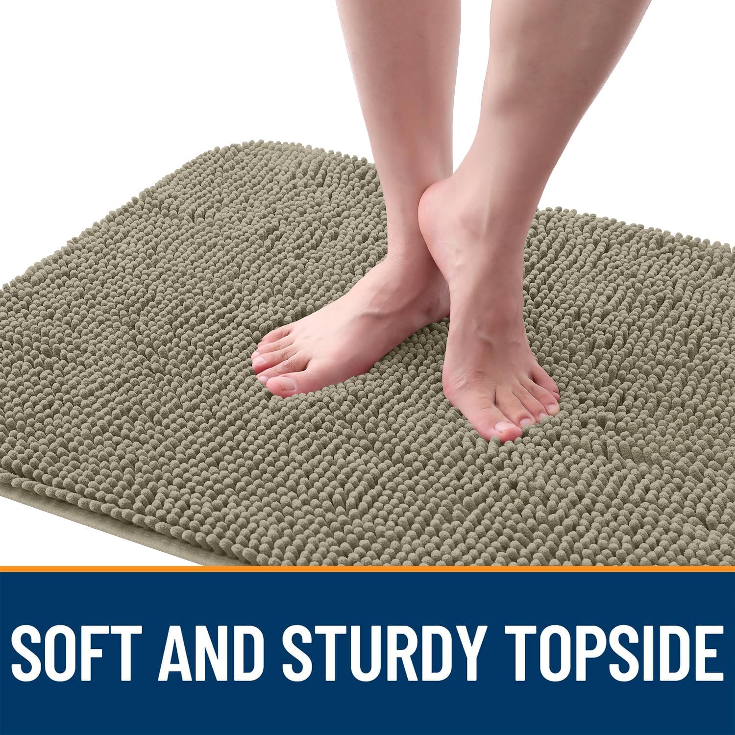 OLANLY Dog Door Mat - Absorbent Non-Slip Washable Doormat for Muddy Paws | 70x35, Warm Taupe