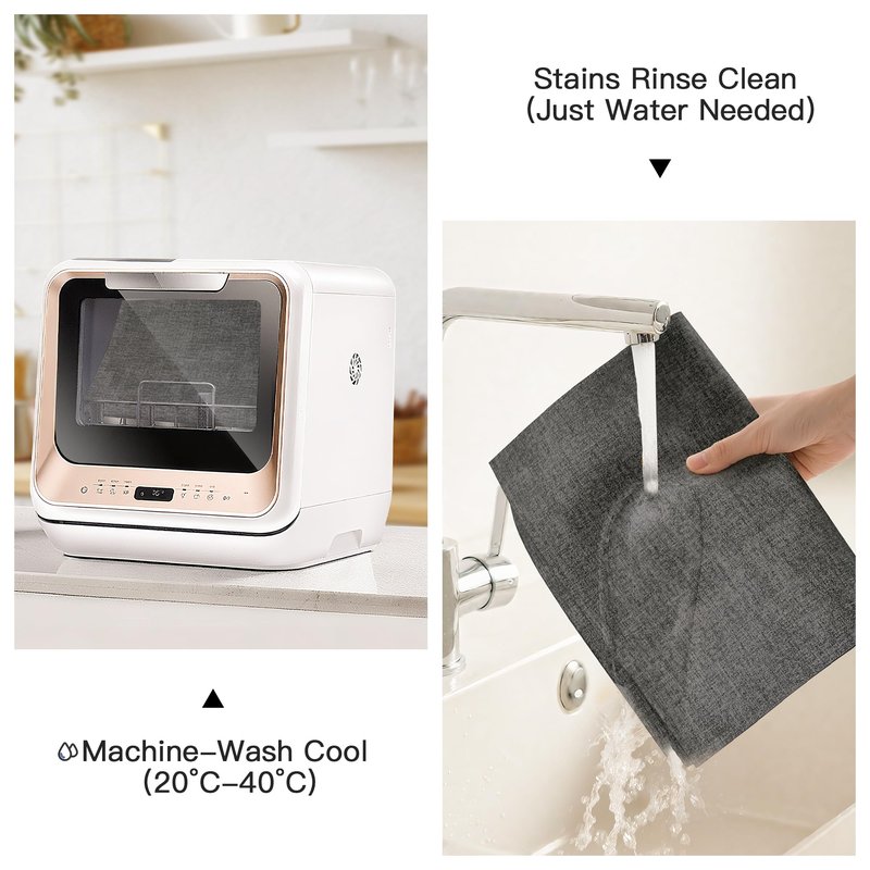 Placemats Set of 6, DOLOPL Reversible Faux Leather Place Mats – Waterproof, Heat Resistant, Washable & Easy-Clean Wipeable, 17"x11.8" Modern Neutral Style for Kitchen & Dining Table