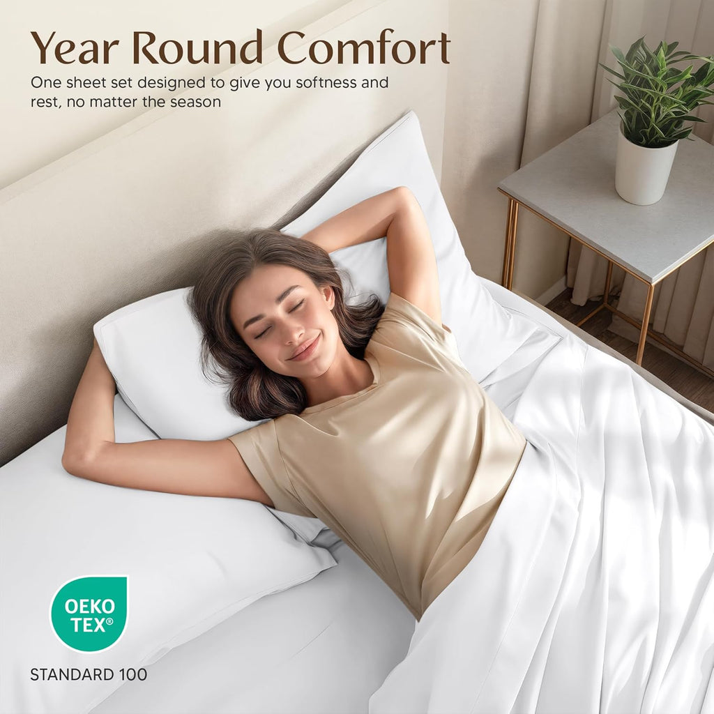 Utopia Bedding Twin Sheet Set - Soft & Breathable 3-Piece Microfiber Bed Sheets | Oeko-Tex Certified (White)