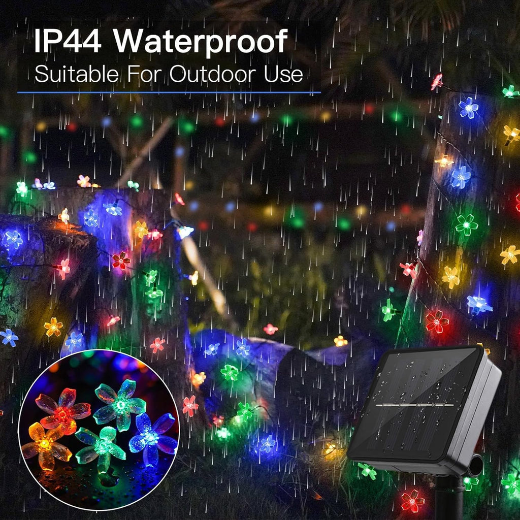 Suddus Solar String Lights - 100 LED Flower Design | 2 Pack for Garden, Patio & Christmas Decor