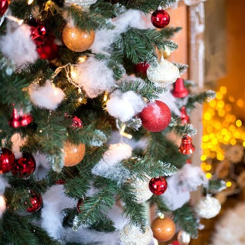 CFOFT Fake Snow - Cotton Snow Fluff for Christmas Village & Winter Decor | 11.2 OZ