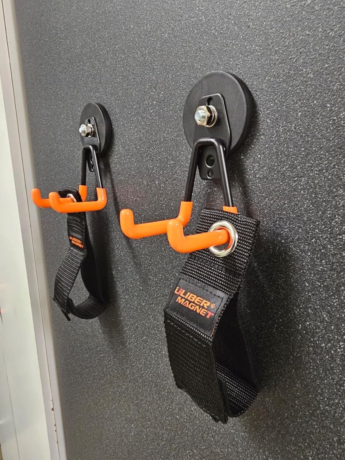 ULIBERMAGNET Heavy Duty Magnetic Garage Hooks - 6 Pack Strong Magnet Hooks for Tools & Storage (Orange)