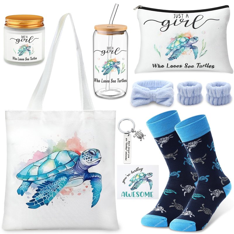 Yeyeplum 8 Pcs Sea Turtle Gifts for Women Gift Baskets Birthday Gifts Womens Gift Set Relaxing Spa Gift Luxury Mother Day Gift for Women Mom Her Friend Grandma Adults