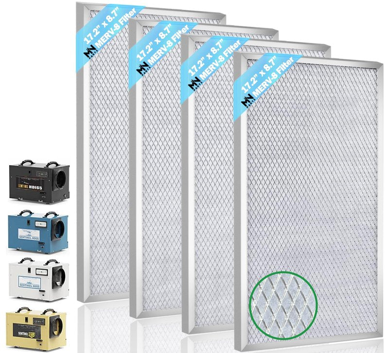 MERV 8 Filter Dehumidifier Filter Replacement Sentinel HD55 HDi65 17.2'' x 8.8'' 4 Pack Dehumidifier Filter Replacement Parts