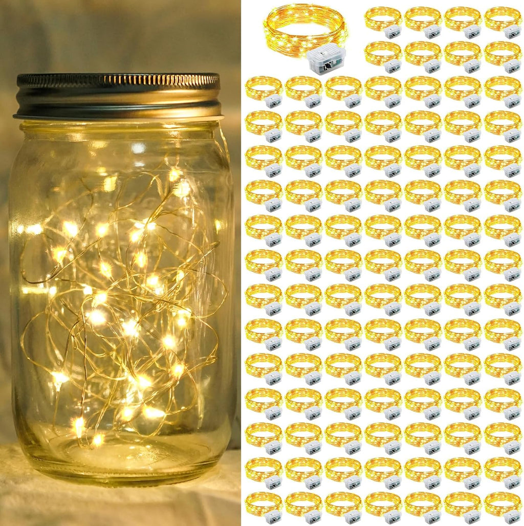 Skiennix 20 LED Fairy Lights - 7Ft Twinkle String Lights, Battery Operated & Waterproof | Yellow for Parties & Weddings