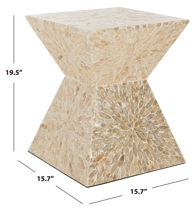 Safavieh Home Collection Calypso Multi Beige Sunburst Mosaic Stool