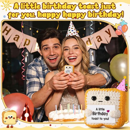 Funny Birthday Gifts | A Little Birthday Toast by [Brand Name] - Unique Crochet Card for Women, Men, Mom, Dad
