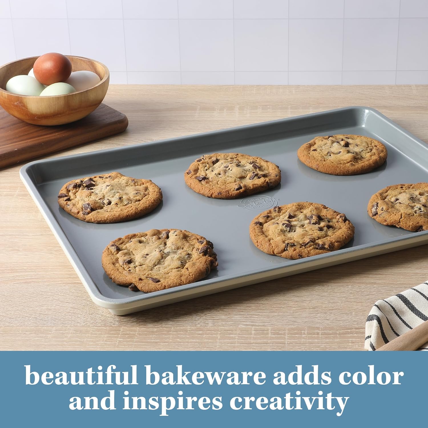 Sur La Table Bake Sale Large Nonstick Ceramic Baking Sheet - 18 x 13 Inch, PFA-Free, Linen White