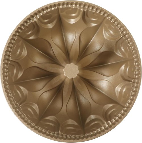 Martha Stewart Dunelle 12-Cup Nonstick Tube Cake Pan - Decorative Fluted Design in Champagne Gold