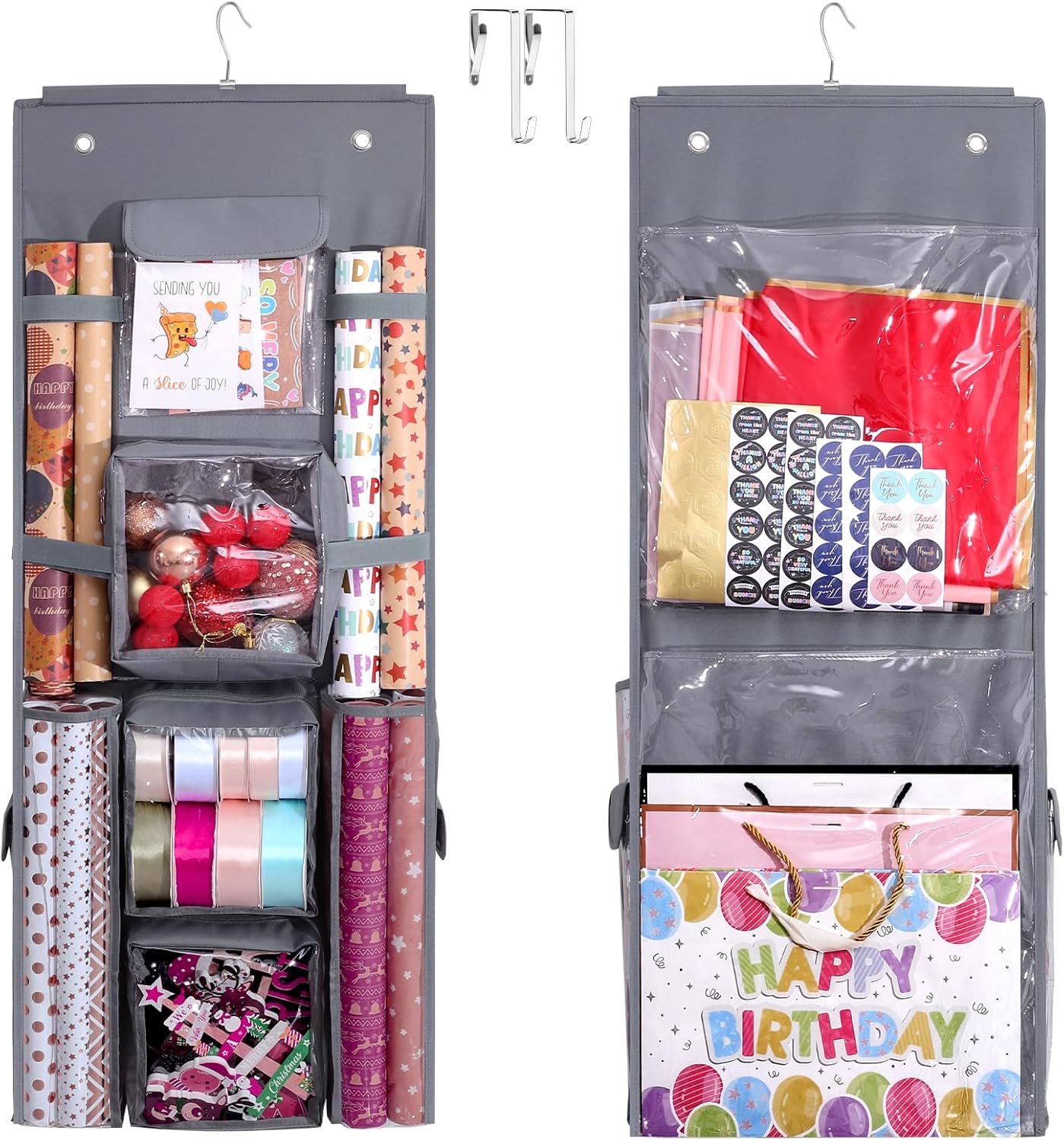 Regine Switzerland Gift Wrapping Paper Storage - Double-Sided Organizer | 40x16 Inch Heavy-Duty Oxford Bag