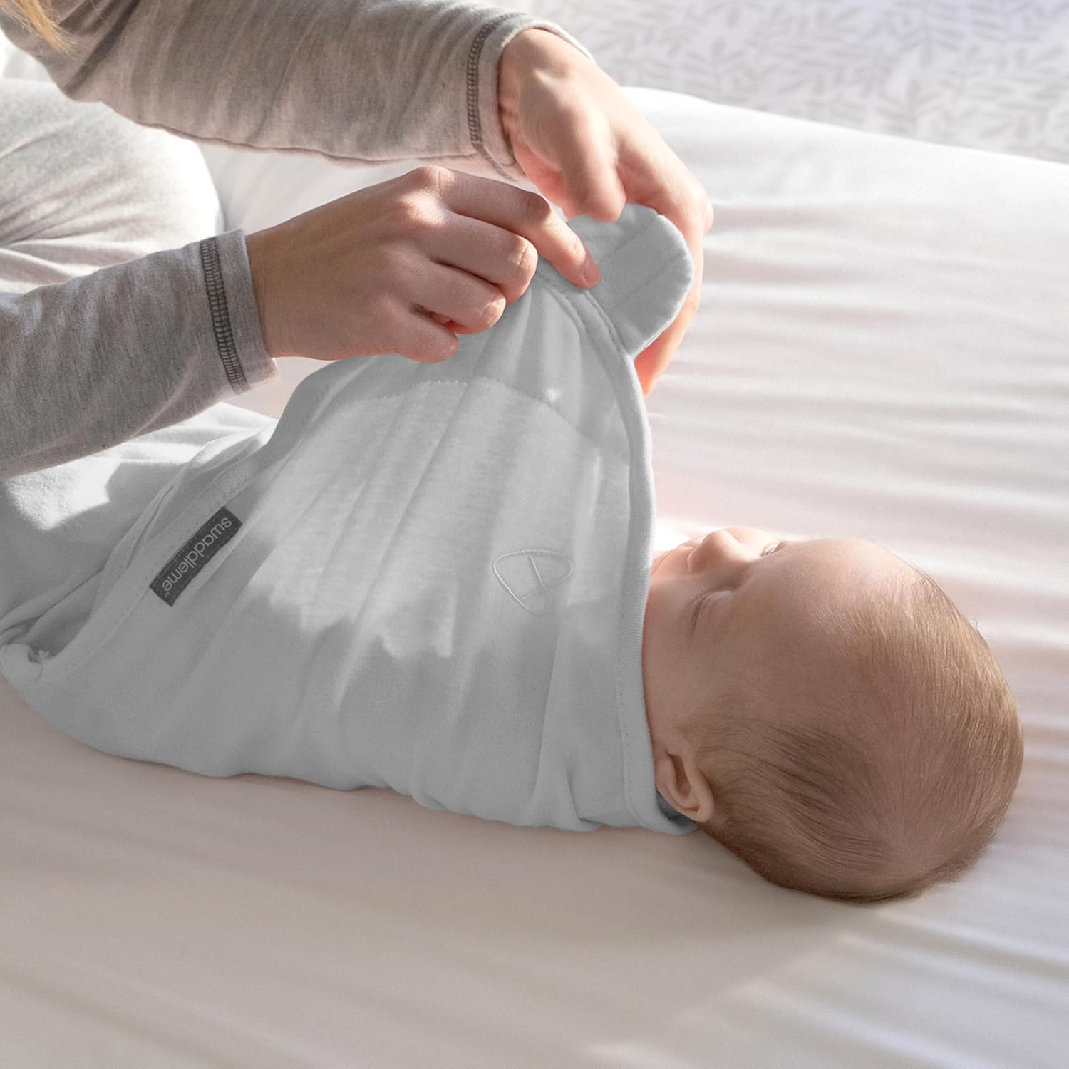 SwaddleMe by Ingenuity Baby Swaddle Blanket - 100% Cotton, 0-3 Months, Improves Sleep & Calms Reflex | Tropical Dino, 2-Pack