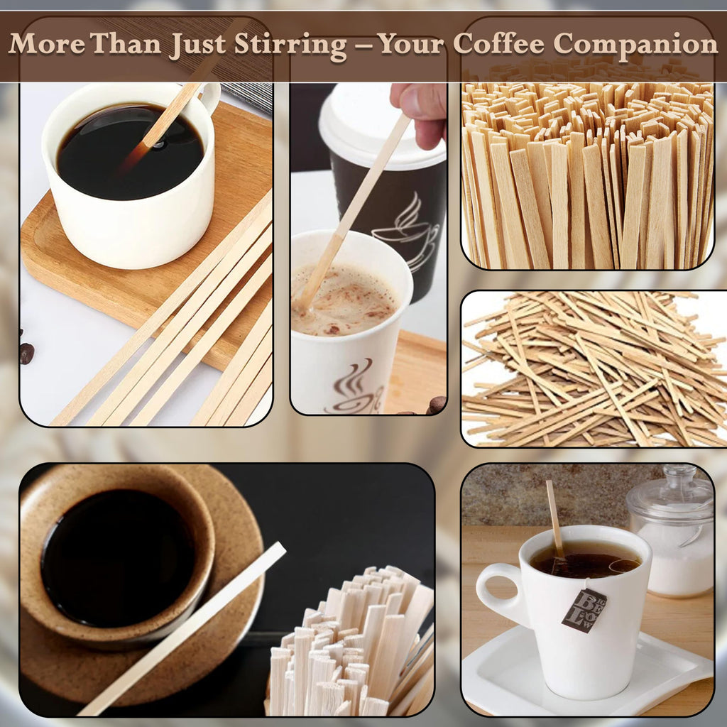 Perfect Stix Perfectware PW CS 200-2000ct Wooden Coffee Stirrer with Square Ends, 5.5" (Pack of 2000)