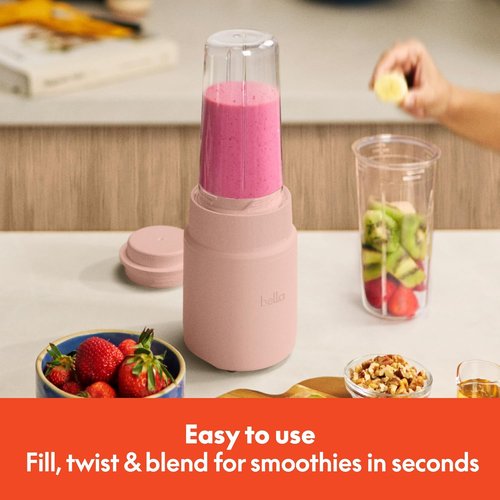 Bella Portable Rocket Blender - 6 Pcs Juicer & Smoothie Maker | BPA-Free, 240W Motor, Stainless Steel Blade, Blossom