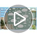 Cloud Wall Decals - 40 Pcs Peel and Stick Removable Wall Stickers for Nursery