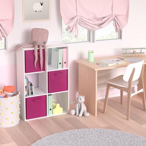 ClosetMaid Cubeicals 6-Cube Storage Organizer - Stackable Bookshelf in White Finish, Easy Assembly