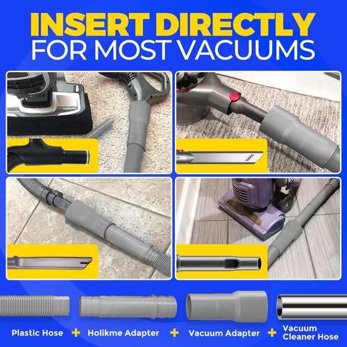 Holikme Dryer Vent Cleaner Kit - 2 Pieces with Lint Vacuum Attachment & Flexible Brush | Grey