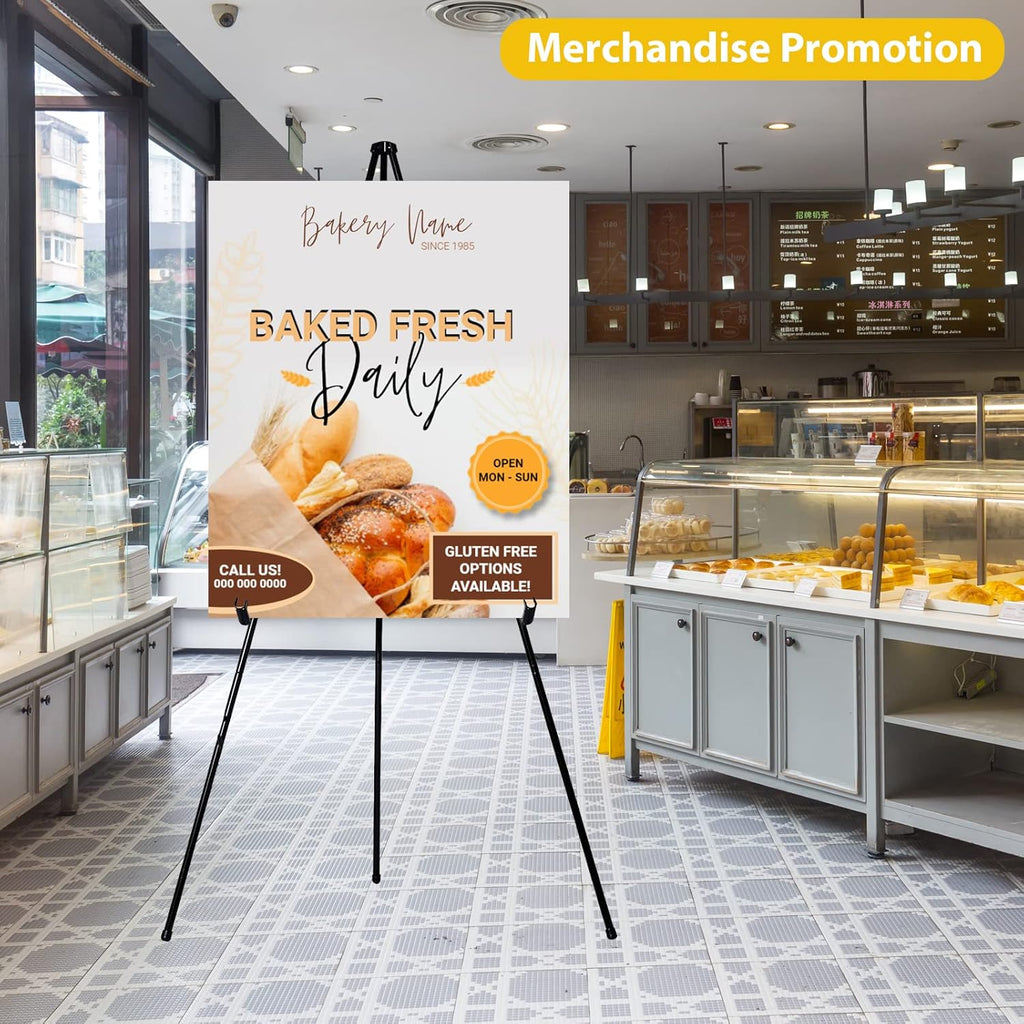 PUJIANG 63" Metal Easel Stand - 3 Pack Display Stands for Pictures, Signs & Art | Includes Carrying Bag