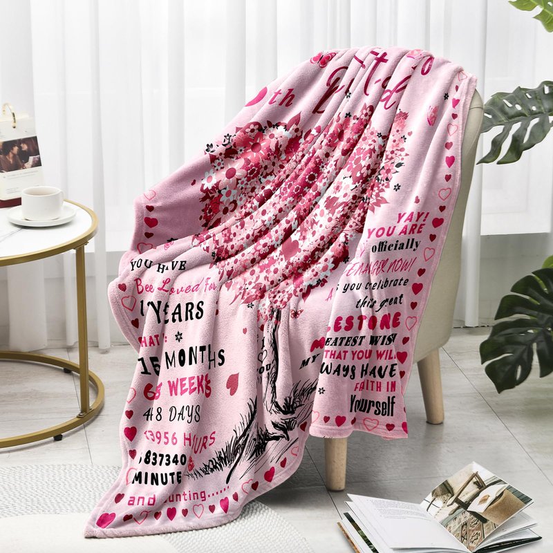 13th Birthday Gifts for Girls Throw Blanket 60"x50", Birthday Gifts for 13 Year Old Girls, Best Presents for 13 Year Old Girl, Official Teenage 13 Gift Ideas for Her, Bday Gift for Teen Girl Age 13