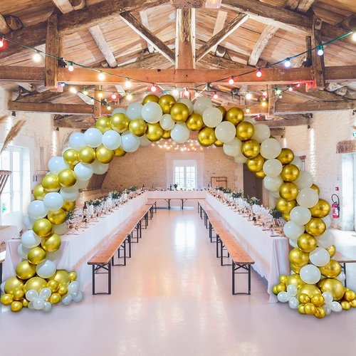 Gold Metallic Balloons - 12 Inch Latex Helium Balloons for Birthday, Wedding & Party Decor | 100pcs
