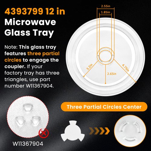 Microwave Glass Plate Turntable 14 1/8 Inch Replacement for G.E Sam-Sung Microwave WB49X10063 DE74-20002B Microwave Plate Replaces WB39X10038 WB49X10096 WB49X10030 DE74-20002D by Fetechmate