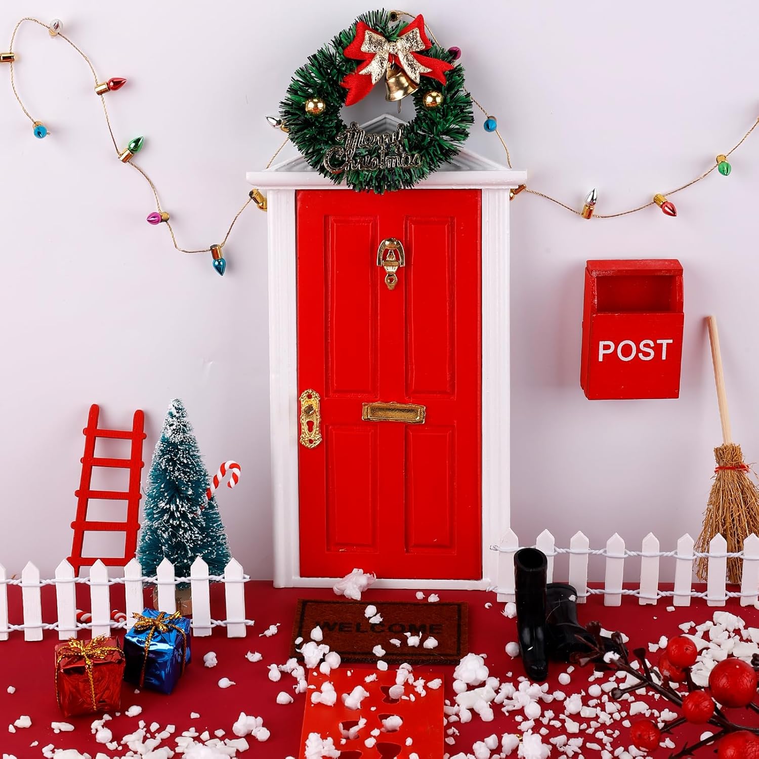 Skiennix Christmas Fairy & Elf Door - Enchanting Miniature Accessories for DIY Holiday Decor