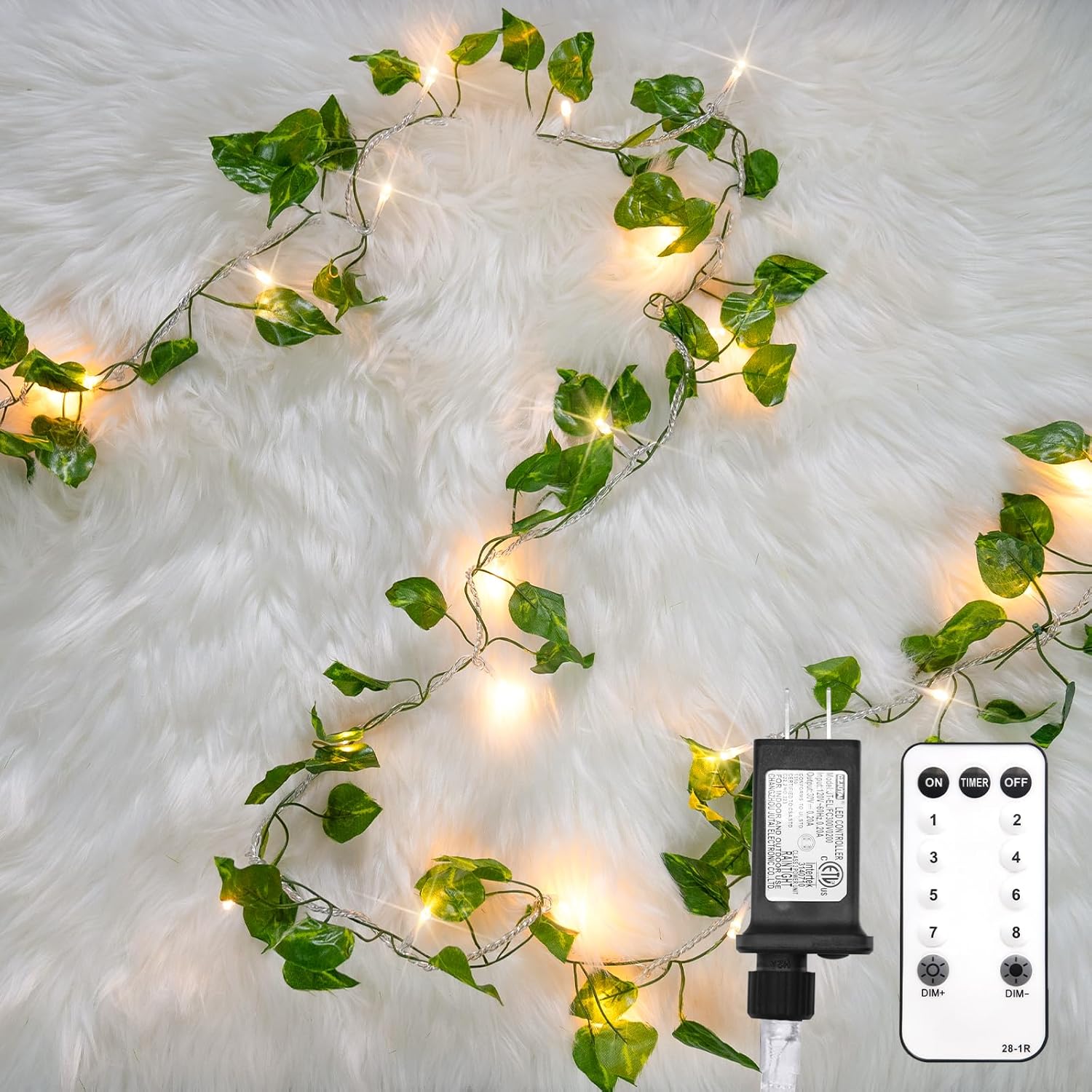 Suddus 33ft 100 LED Pothos String Lights - Connectable Fairy Lights with Remote for Bedroom, Garden & Party Decor