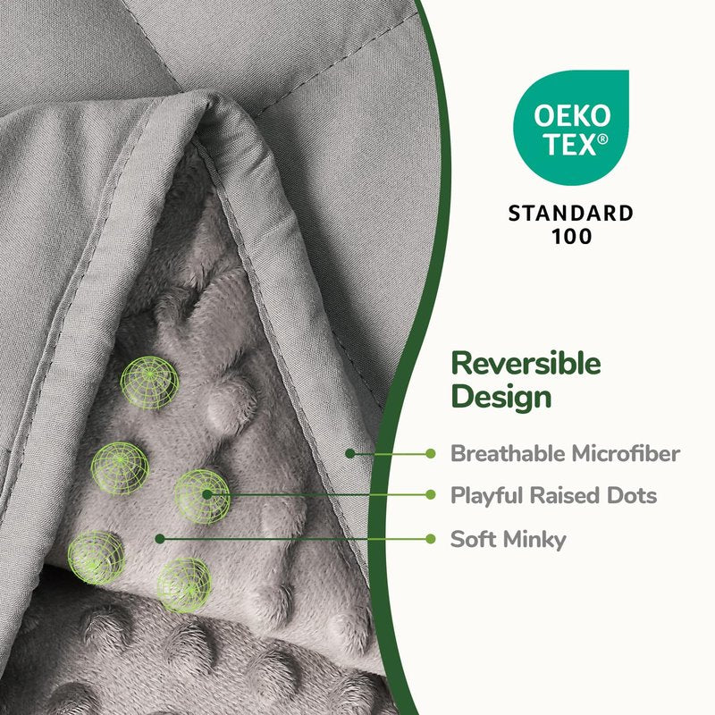 Sivio Weighted Blanket for Adults (20lbs, 60"x80" Queen Size), Cooling and Breathable Minky Heavy Blanket for 140-220lbs Men and Women All-Season Sleeping Comfort, Grey