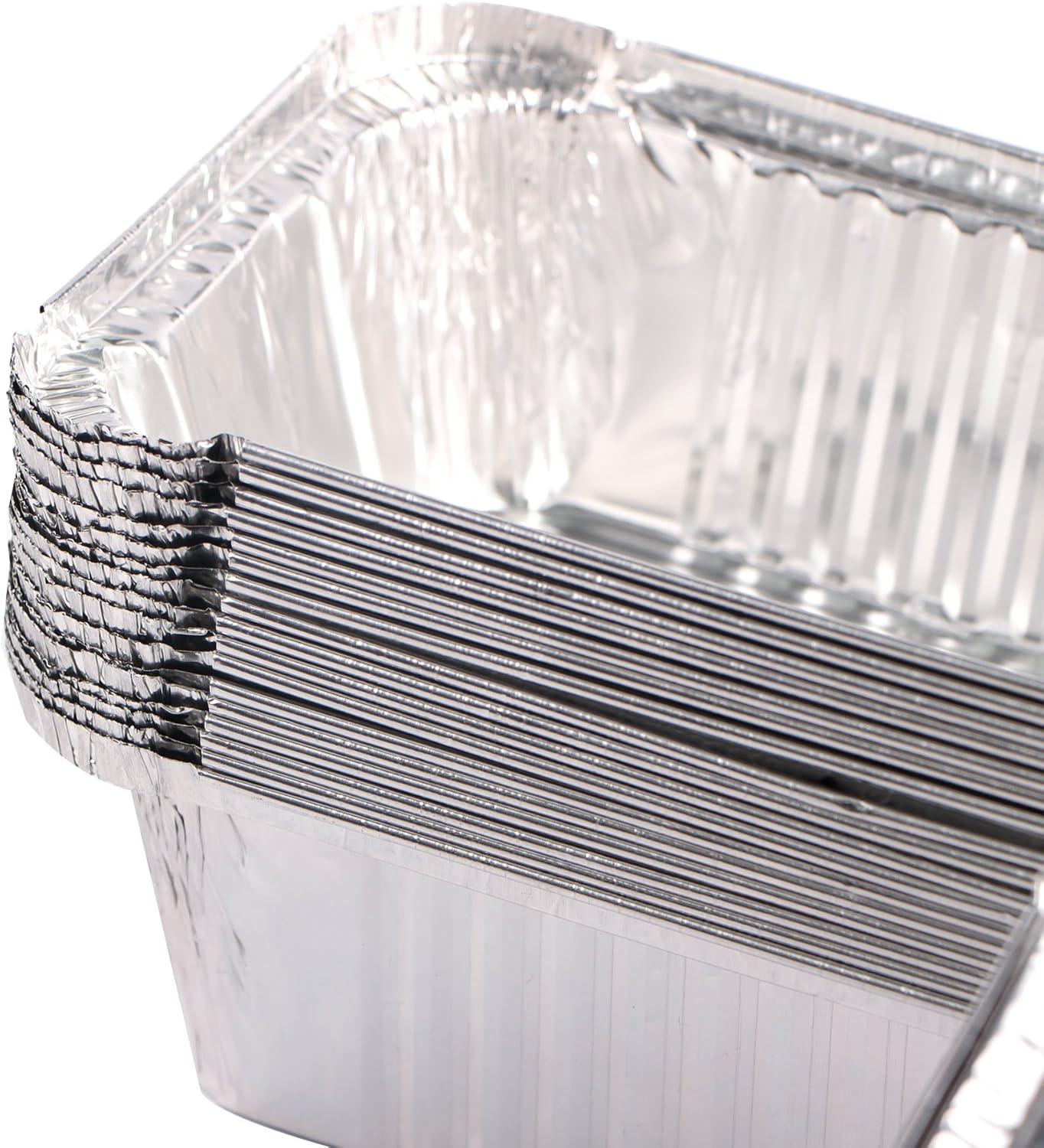 Webake Aluminum Foil Bread Pans - Large 9 x 5 Inch Disposable Baking Containers | Pack of 30 with Lids