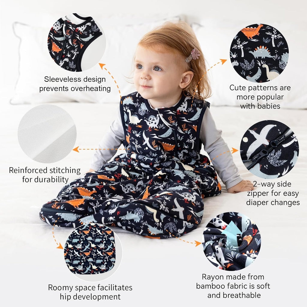 Rayon by Bamboo Toddler Sleep Sack - Supersoft 1.0 Tog Wearable Blanket for Ages 2T-3T | Unisex Design