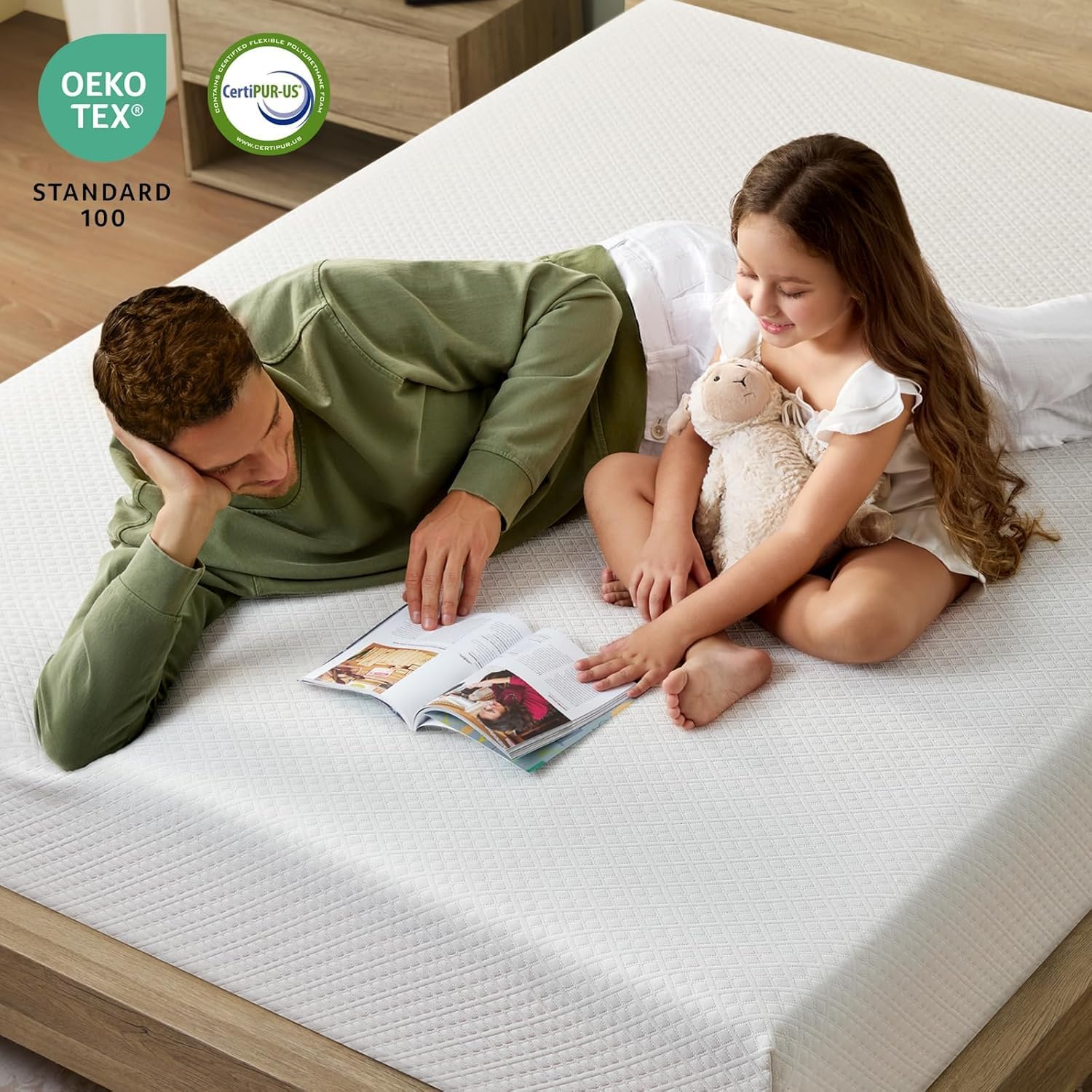 Rolanstar Twin Size Gel Memory Foam Mattress - 10 Inch, Breathable & Supportive, CertiPUR-US Certified, White