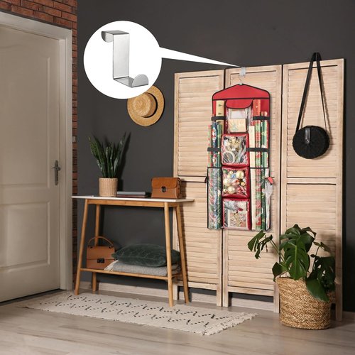 EXLIFBAG Gift Wrap Organizer - Double-Sided Hanging Storage for Wrapping Paper & Bags