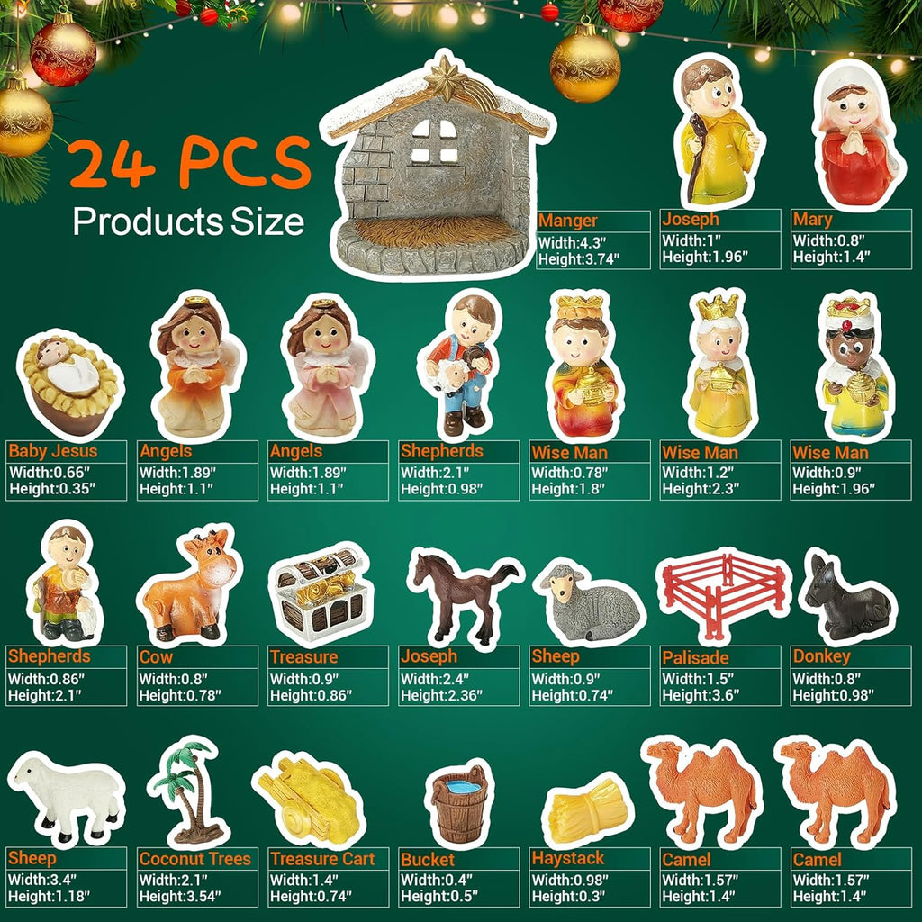 Nativity Advent Calendar - 24-Day Countdown Christmas Calendar | Little People Nativity Set for Kids & Adults