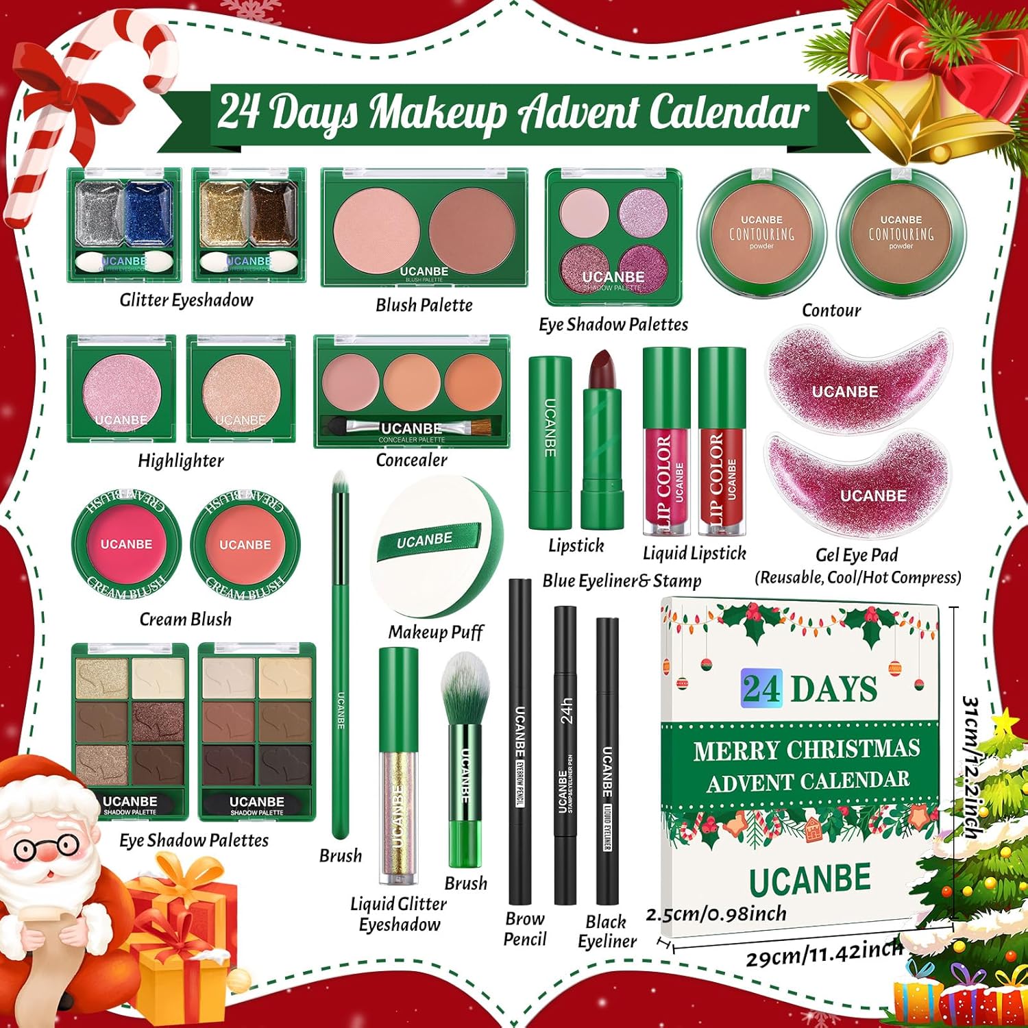 UCANBE 2025 Makeup Advent Calendar - 24 Days of Beauty Surprises for Women & Teens | Holiday Gift Set