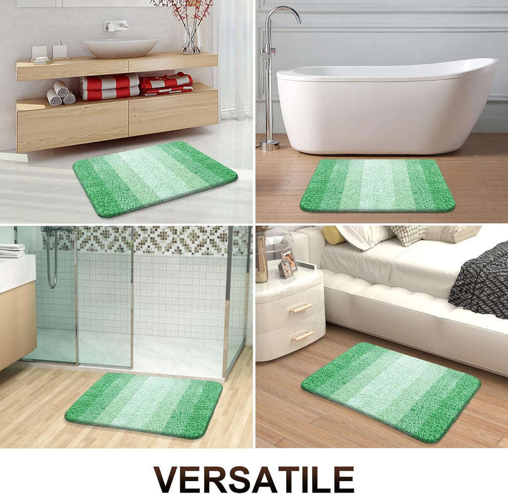 OLANLY Bathroom Runner Rug - Extra Soft Microfiber, Quick Dry, Machine Washable | 70x24, Green