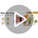 16 oz Clear Disposable Plastic Cups with Lids and Straws - 100 Pack
