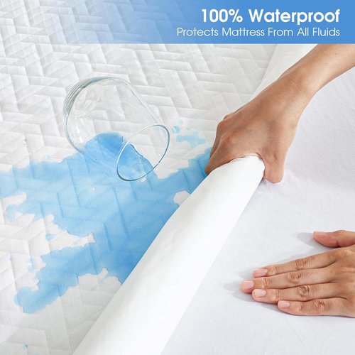 Hanherry Waterproof King Size Mattress Protector - 3D Air Fabric Cooling Cover, Soft & Breathable, Fits 8''-21'' Deep Pocket