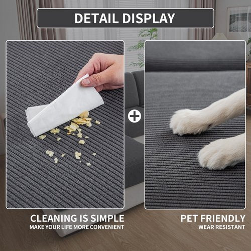 QIANMEW Couch Cushion Covers, Comfort Soft Magic Sofa Covers Washable Stretch Resistant Slipcovers for Sectional and L Shaped Seats Furniture Protectors for Pets (2 Seaters Covers, Dark Gray)