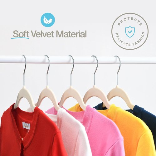 Home-it Premium Velvet Hangers - 50 Pack Ivory Non-Slip Heavy Duty Clothes Hangers | Ultra Thin Design