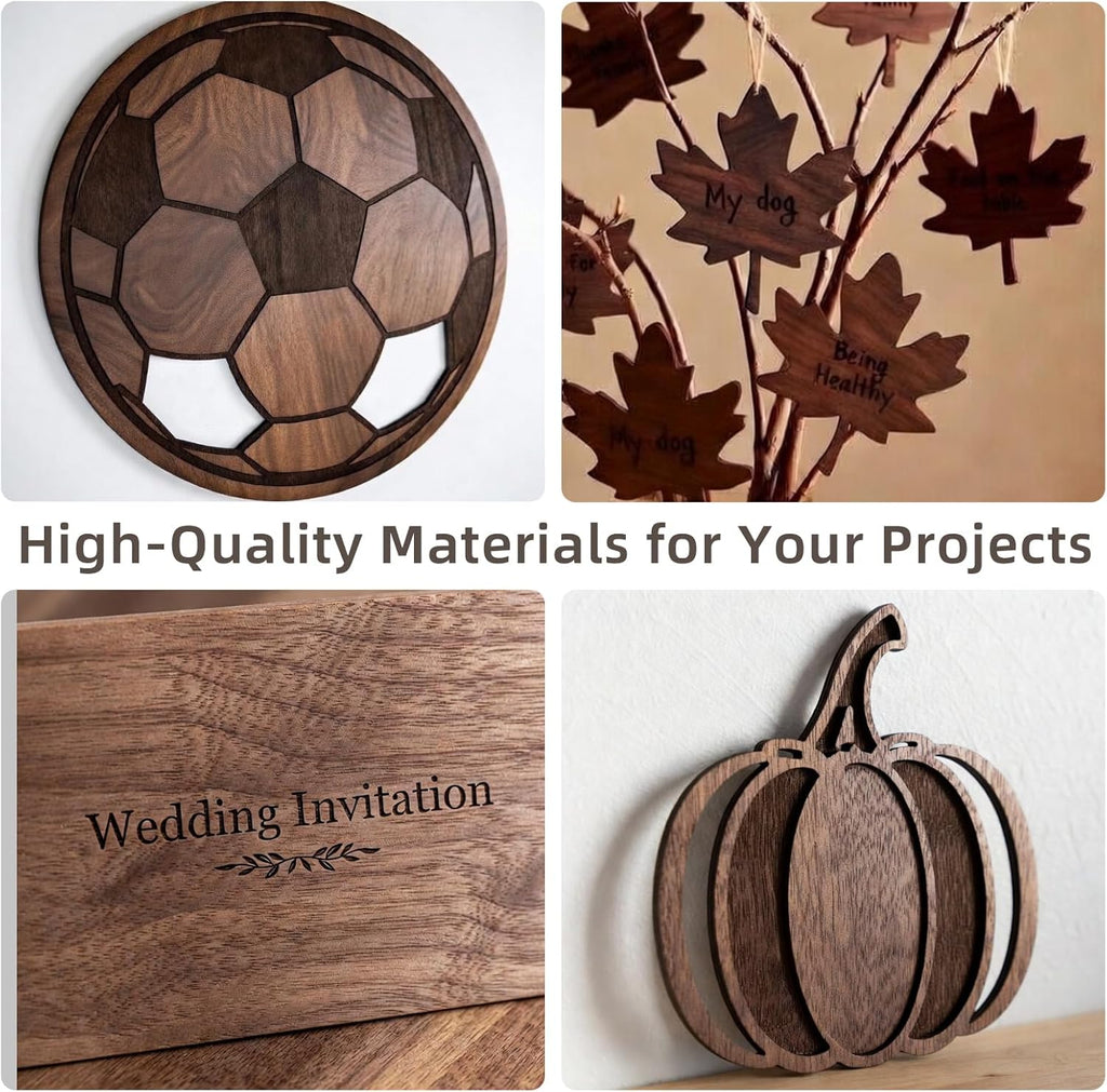 Walnut Plywood Sheets by [Brand Name] - 12x12 Inch | 1/8 Inch Thick | Ideal for Laser Cutting & Crafts