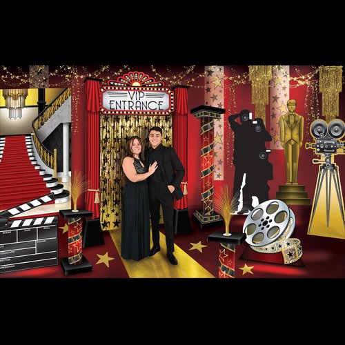 Beistle Life Size Paparazzi Stand-Up with Easel, Hollywood Theme Party Decorations, Photo Booth Props for VIP Awards Night Events, Movie Night, 6' x 32.15"