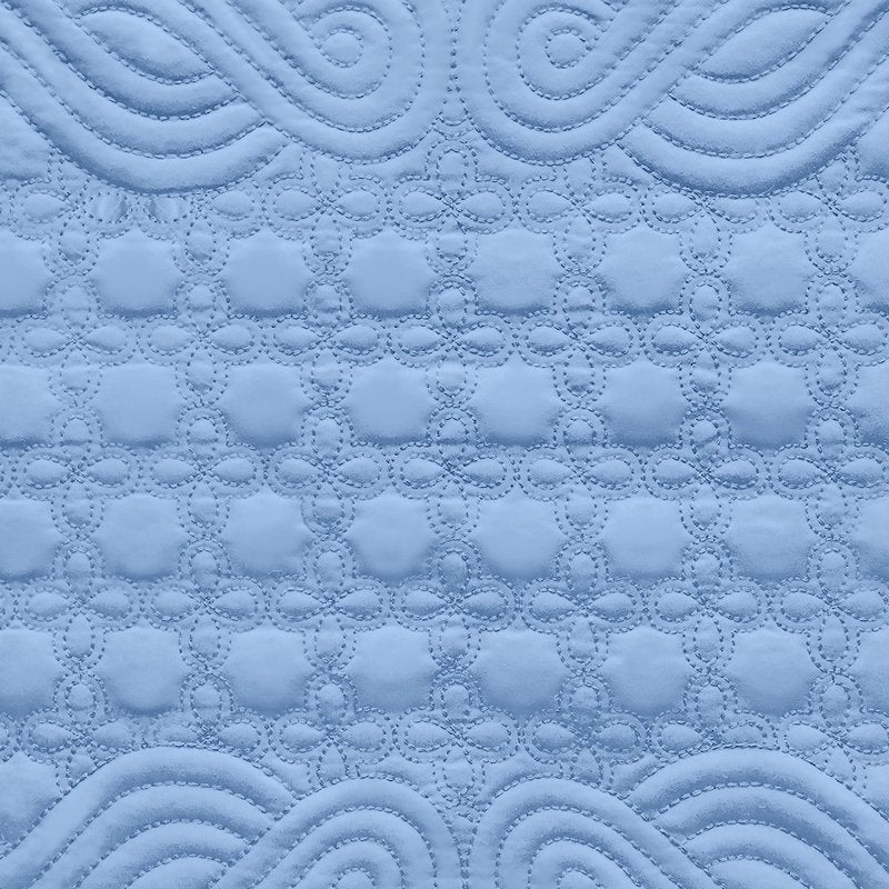 Loom and Mill Quilted Table Placemats Set of 6, Natural Fabric Farmhouse Style Dining Table Mats, Double Layer & Washable for Kitchen Dinner Party Holidays All Season Everyday Use(12"x18", Blue)